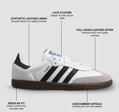 ADIDAS Originals Men White Samba Og Lace-Ups Sneakers
